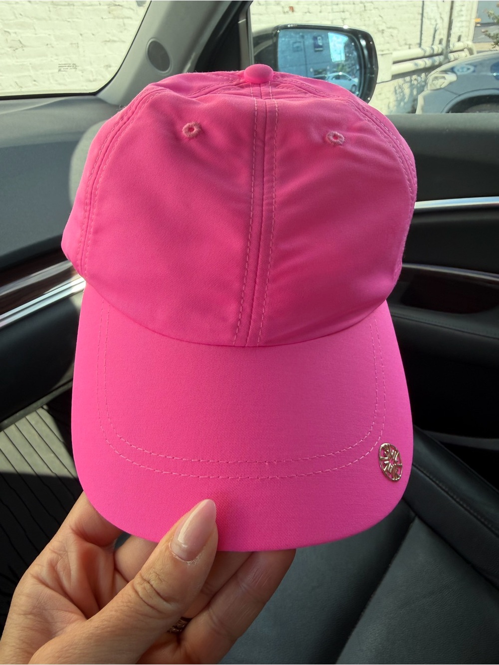 Lilly Pulitzer Hot Pink Baseball Cap with Gold Accent